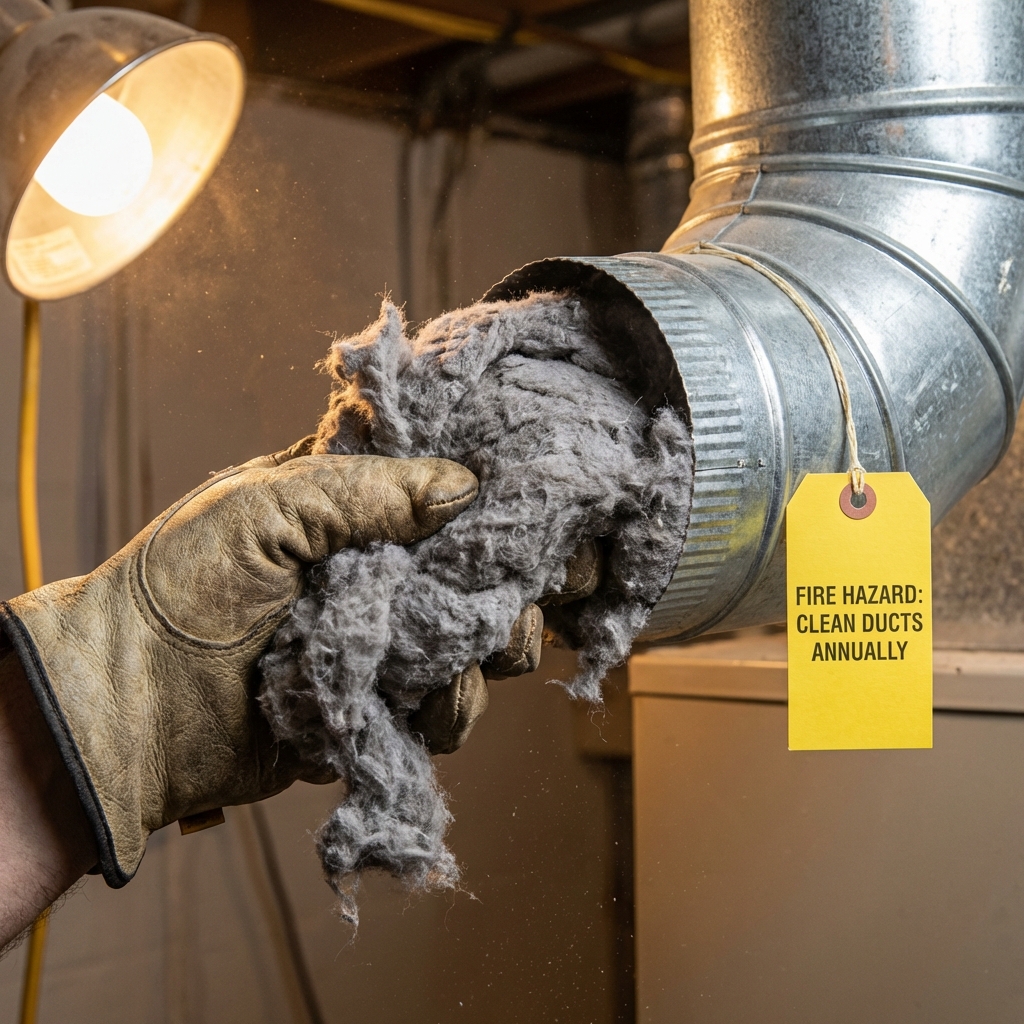 Massive lint blockage being removed